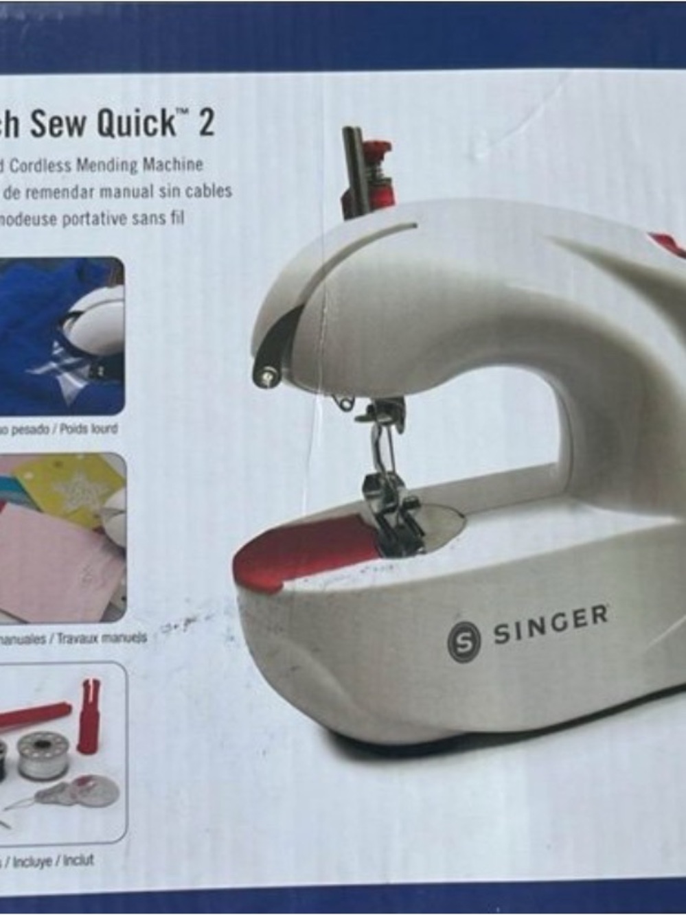 Singer Handheld Sew Quick 2 Cordless Mending Machine - White & Red